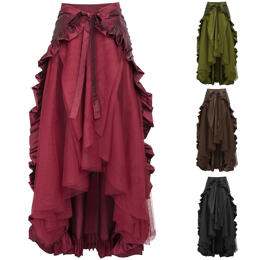 Pleated Skirt Women - Steampunk Women Skirts Gothic Irregular Shirring