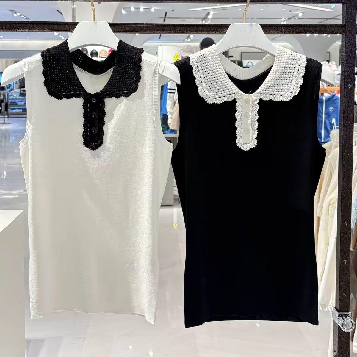 Women'S Fashion Vest Tops - Women Lapel Knit Golf Vest 2026