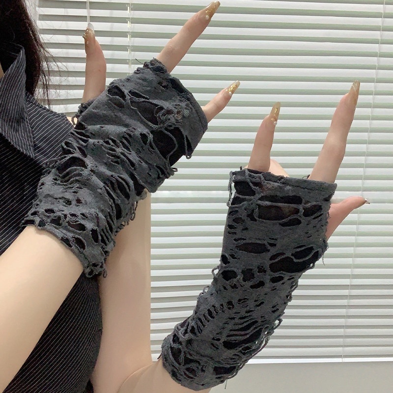 Yueqiu Girl Alt Fashion Ripped - Women Fashion Gloves ulasan dan harga