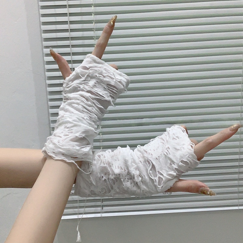 Yueqiu Girl Alt Fashion Ripped - Women Fashion Gloves ulasan dan harga