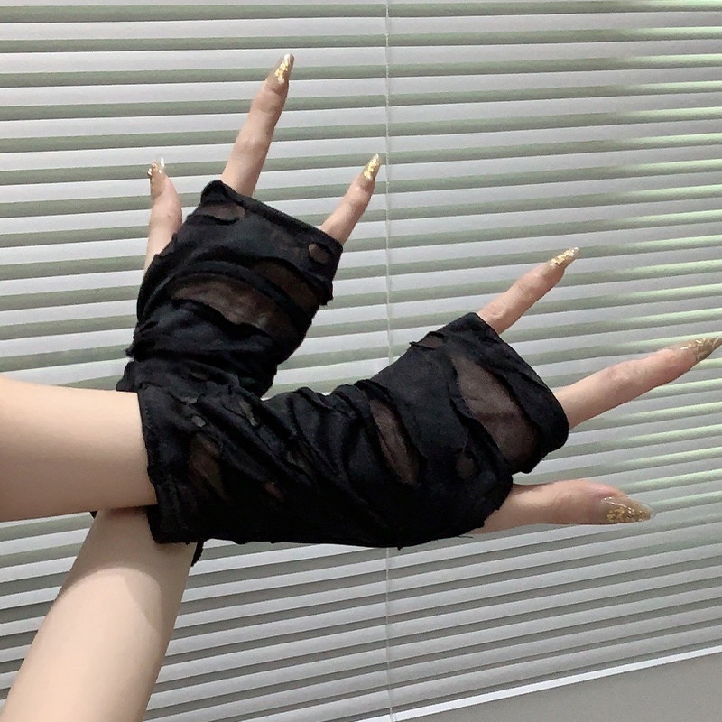Yueqiu Girl Alt Fashion Ripped - Women Fashion Gloves ulasan dan harga