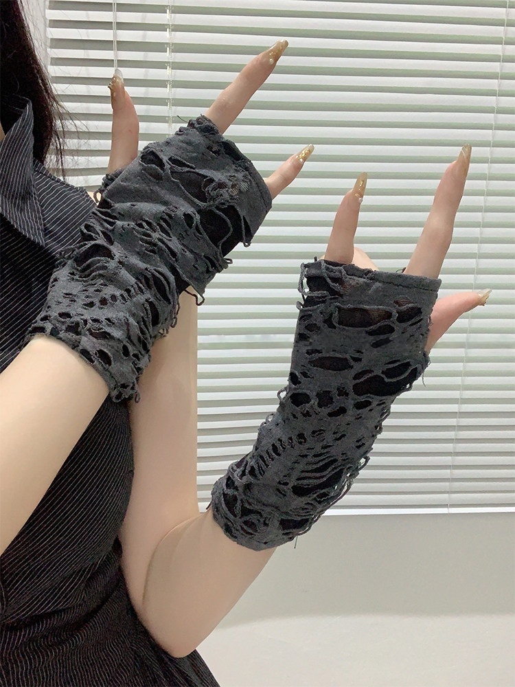 Yueqiu Girl Alt Fashion Ripped - Women Fashion Gloves ulasan dan harga