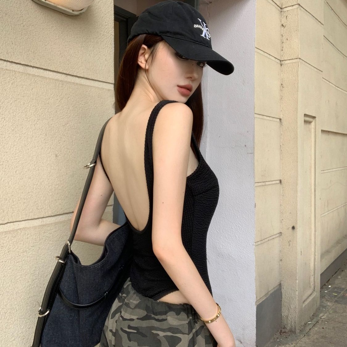 Black Strappy Bodysuit Sexy Ba - Women'S Fashion Gloves ulasan dan harga