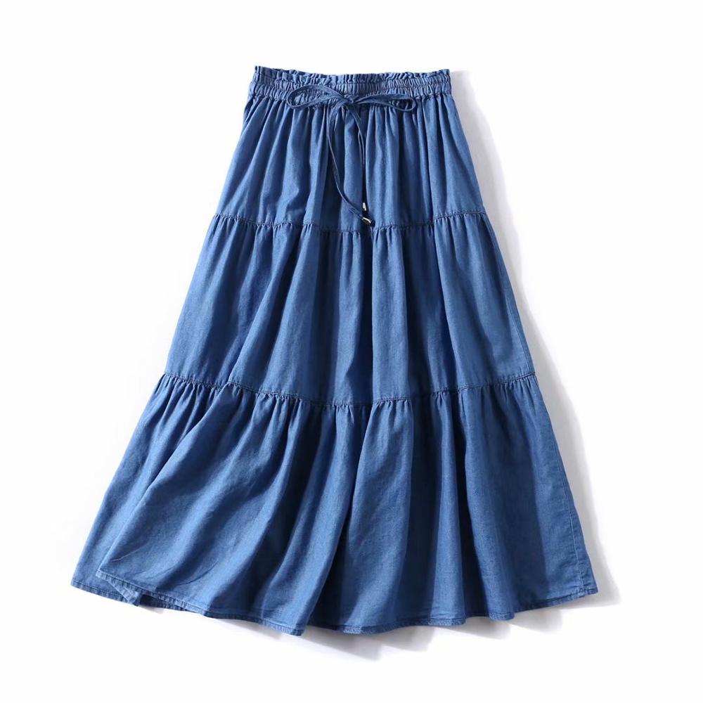 Women' Pleated Denim ruffled s - Pleated Skirt Women ulasan dan harga