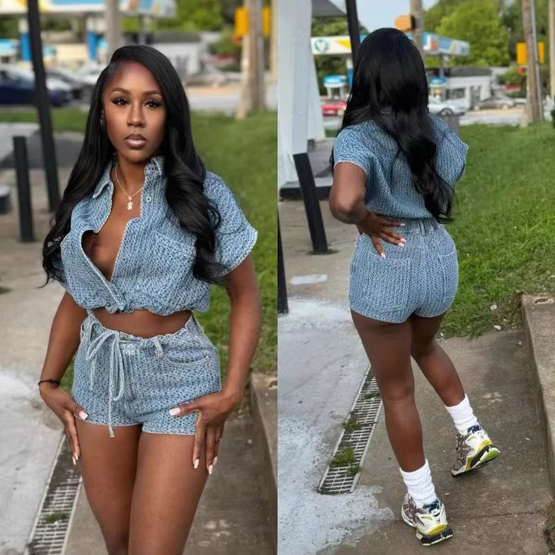 Chic Summer 2 Piece Sets Denim - Women'S Fashion Vest Tops ulasan dan harga