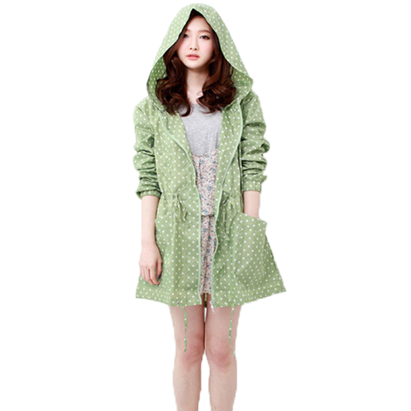 Fashion Dot Print Women Rainco - Women'S Fashion Raincoat ulasan dan harga