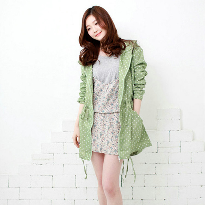 Fashion Dot Print Women Rainco - Women'S Fashion Raincoat ulasan dan harga