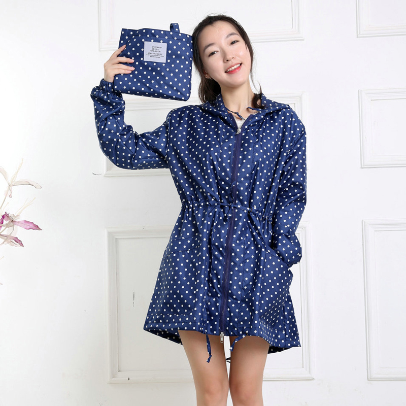 Fashion Dot Print Women Rainco - Women'S Fashion Raincoat ulasan dan harga
