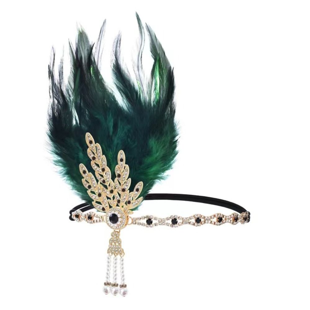 Trendy Elegant Feather Headban - Women'S Fashion Of The 1920S ulasan dan harga