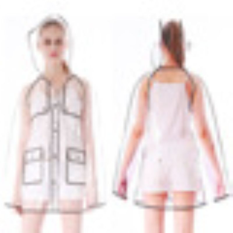 2PC Fashion Adult Women Transp - Women'S Fashion Raincoat ulasan dan harga