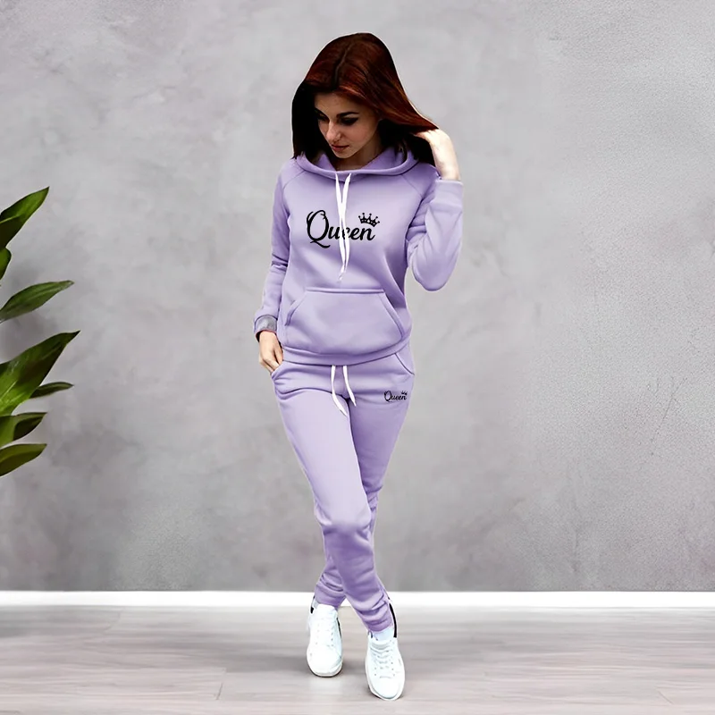 Womens Tracksuit Queen Letter  - Women'S Fashion Sweatshirts ulasan dan harga