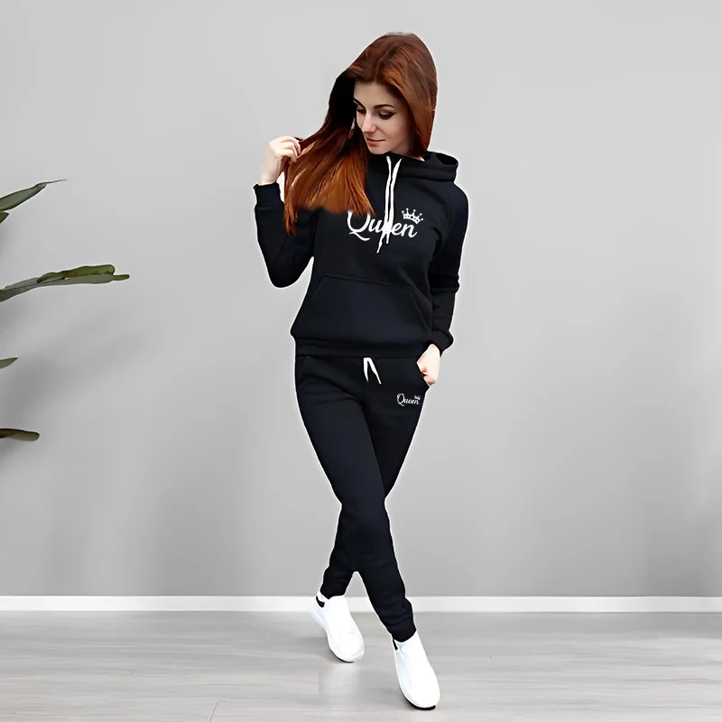 Womens Tracksuit Queen Letter  - Women'S Fashion Sweatshirts ulasan dan harga