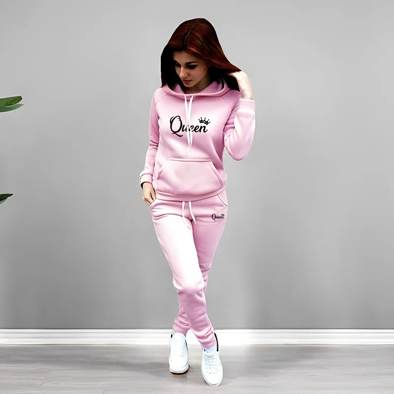Womens Tracksuit Queen Letter  - Women'S Fashion Sweatshirts ulasan dan harga