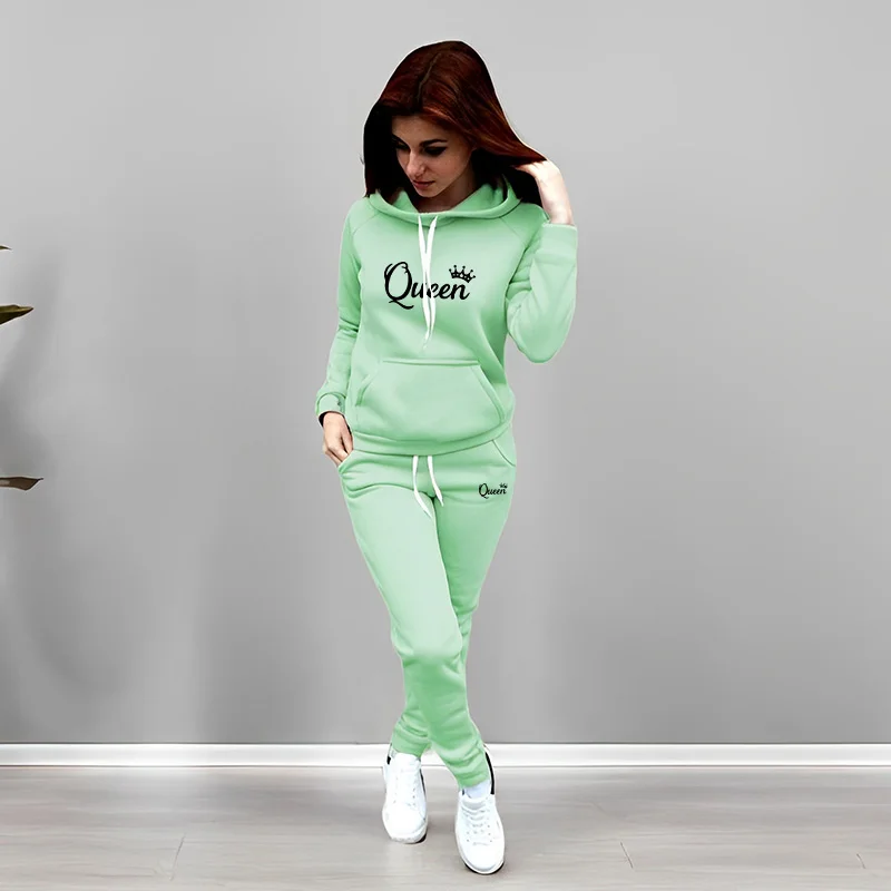 Womens Tracksuit Queen Letter  - Women'S Fashion Sweatshirts ulasan dan harga