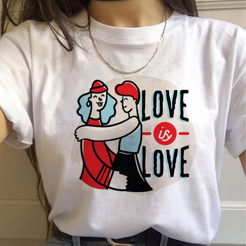 Lgbt Rainbow Harajuku T Shirt  - Women'S Fashion From The 90S ulasan dan harga