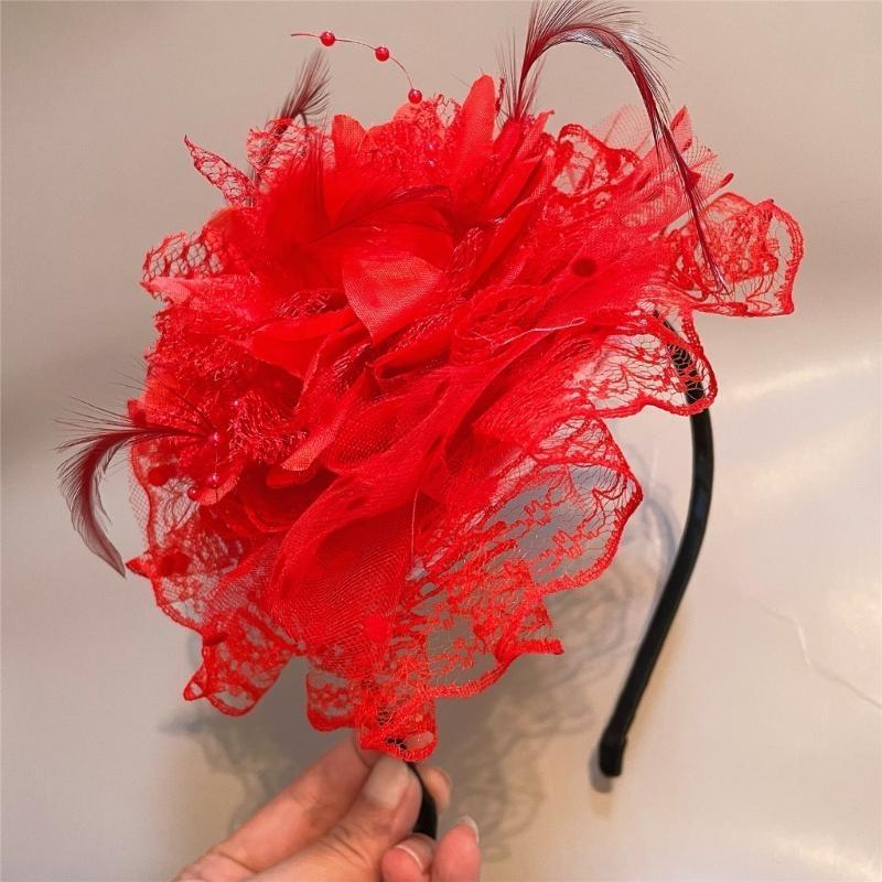 A52E Lace Flower Hair Hoop for - Women'S Fashion Of The 1920S ulasan dan harga