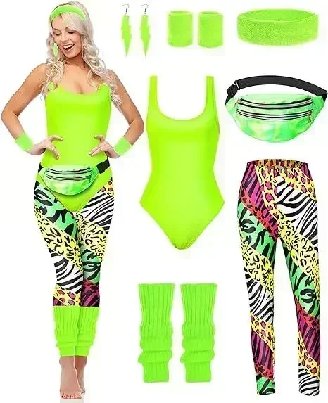 7 Pcs 80s Fancy Workout Costum - Women'S Fashion From The 90S ulasan dan harga
