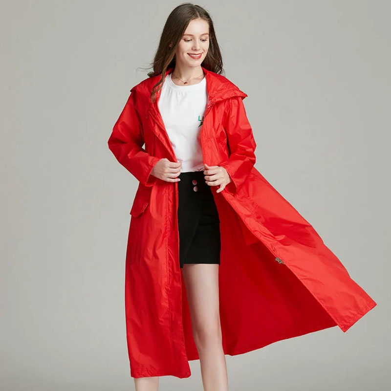 Women Lightweight Red Black Br - Women'S Fashion Raincoat ulasan dan harga