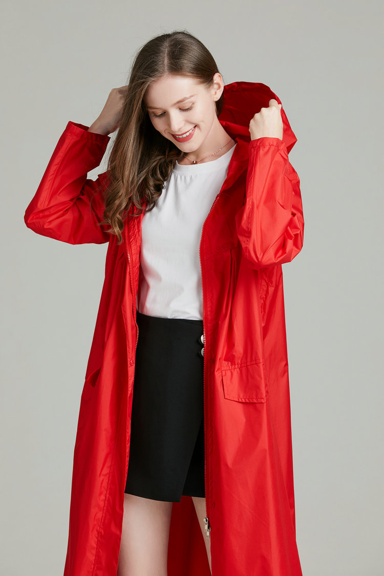 Women Lightweight Red Black Br - Women'S Fashion Raincoat ulasan dan harga