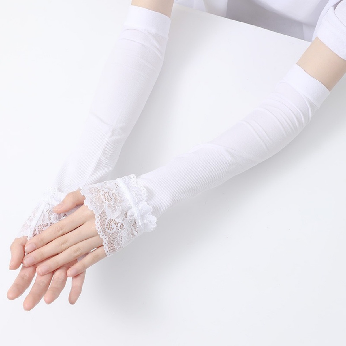 Women Long Elastic Arm Sleeve  - Women'S Fashion Gloves ulasan dan harga