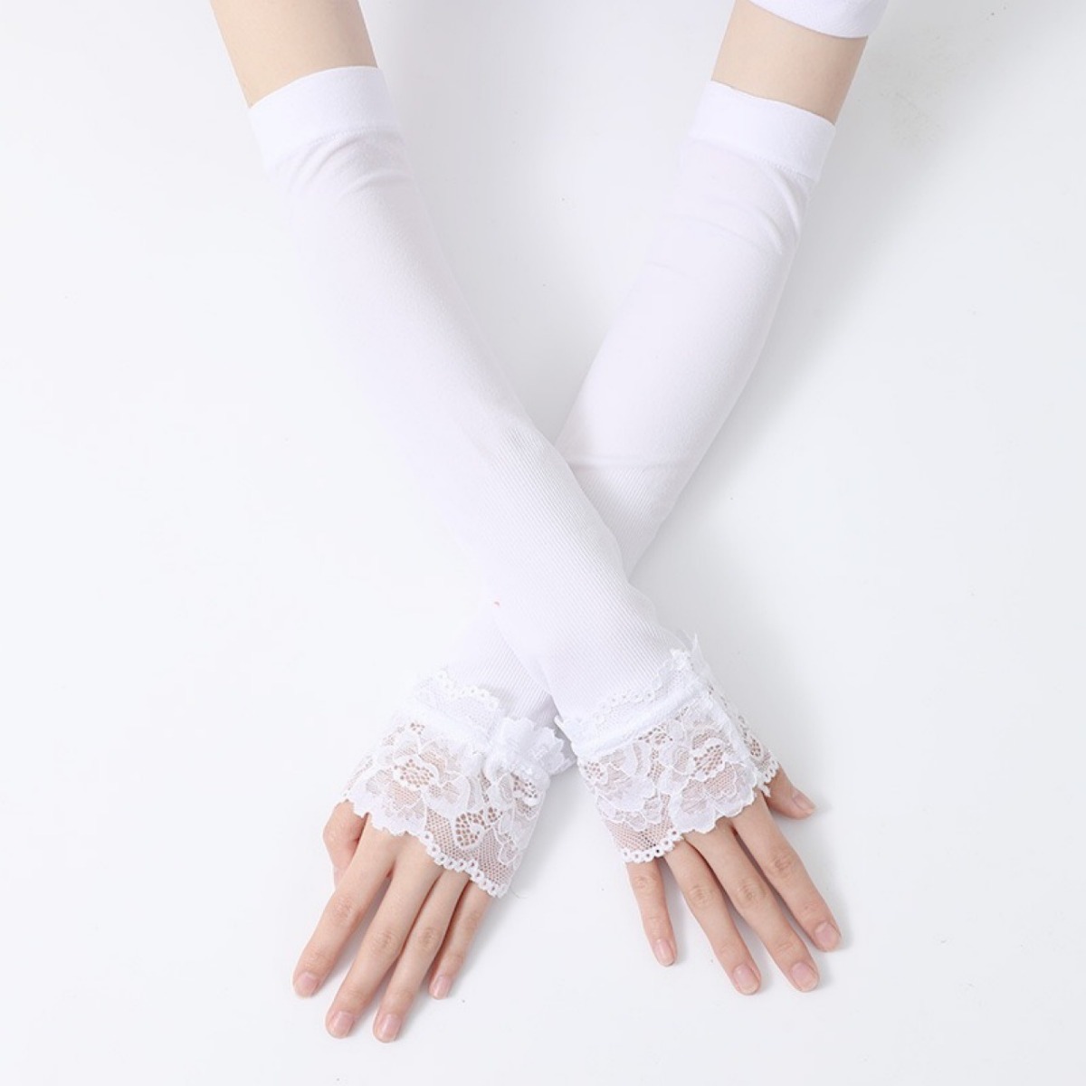 Women Long Elastic Arm Sleeve  - Women'S Fashion Gloves ulasan dan harga