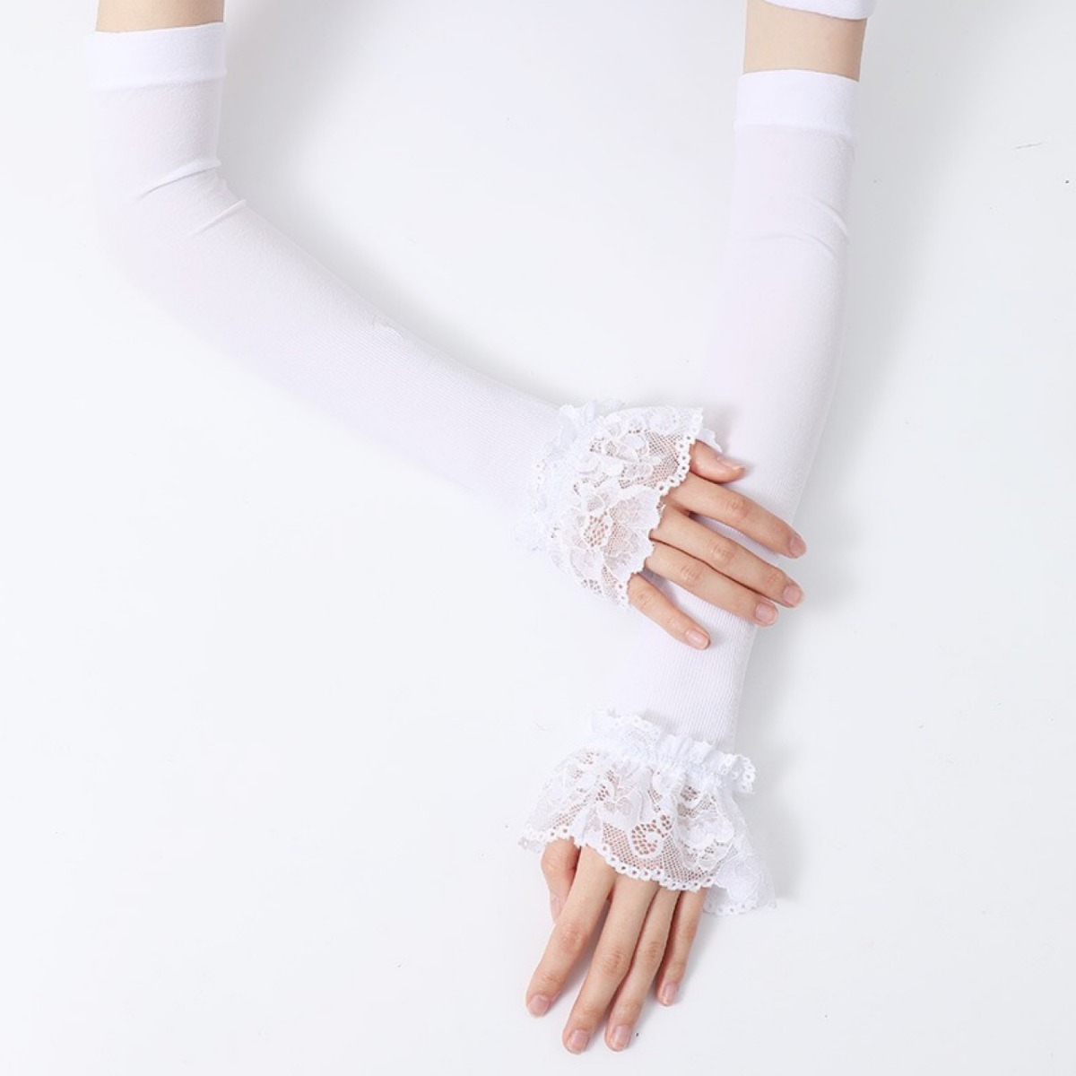 Women Long Elastic Arm Sleeve  - Women'S Fashion Gloves ulasan dan harga