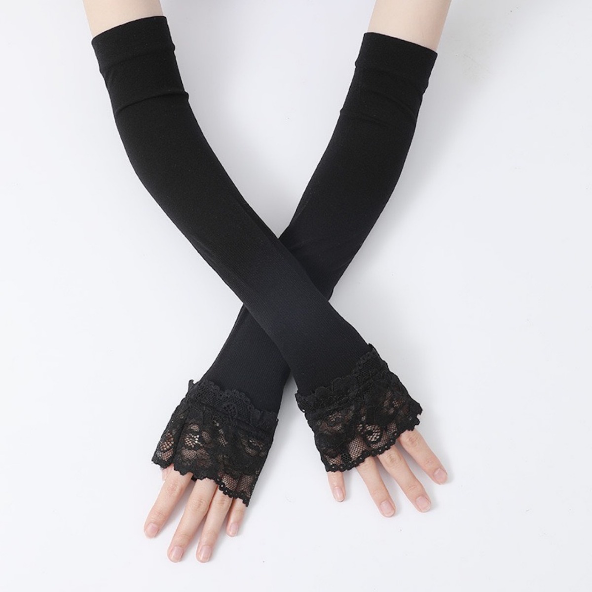 Women Long Elastic Arm Sleeve  - Women'S Fashion Gloves ulasan dan harga