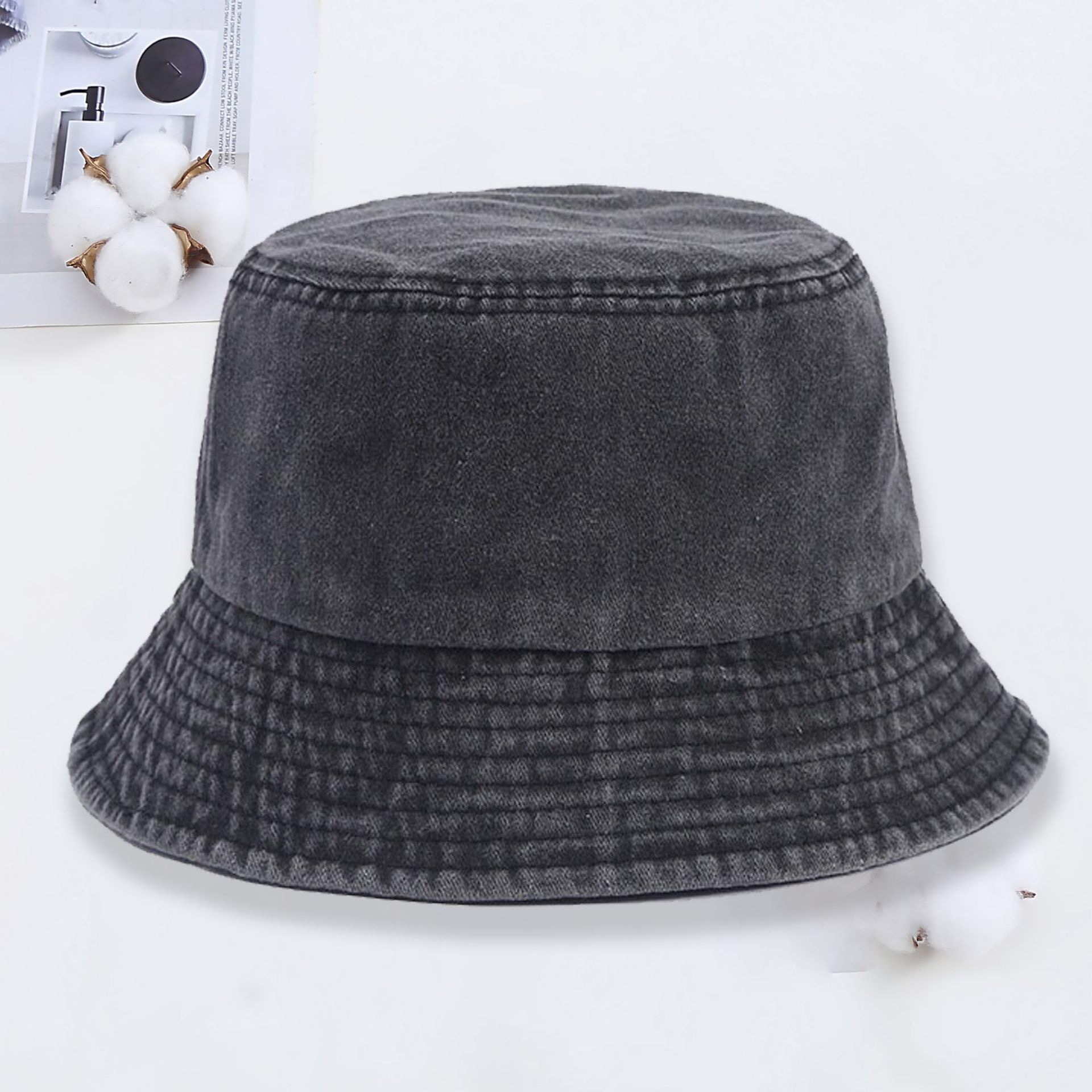 Custom Logo Denim Bucket Hat F - Women'S Fashion Visor ulasan dan harga