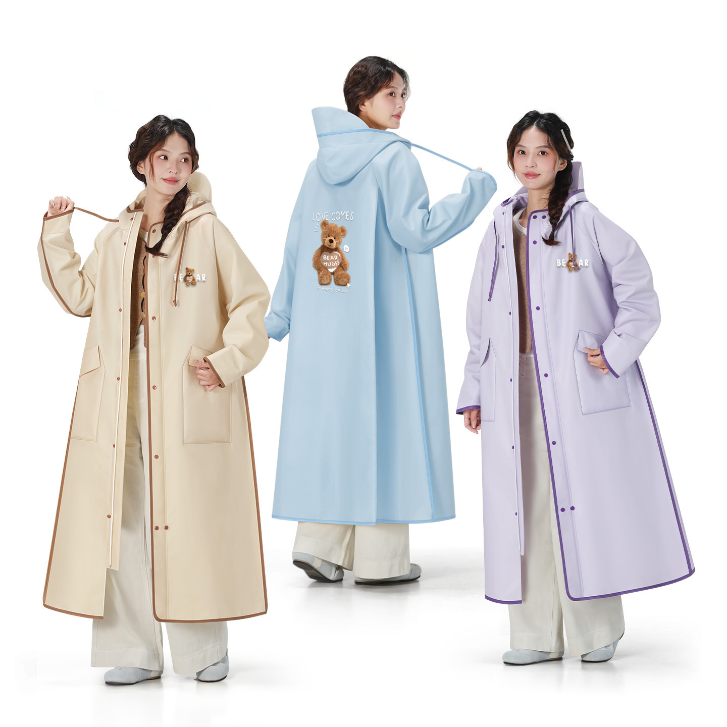 Fashion Women Transparent Eva  - Women'S Fashion Raincoat ulasan dan harga