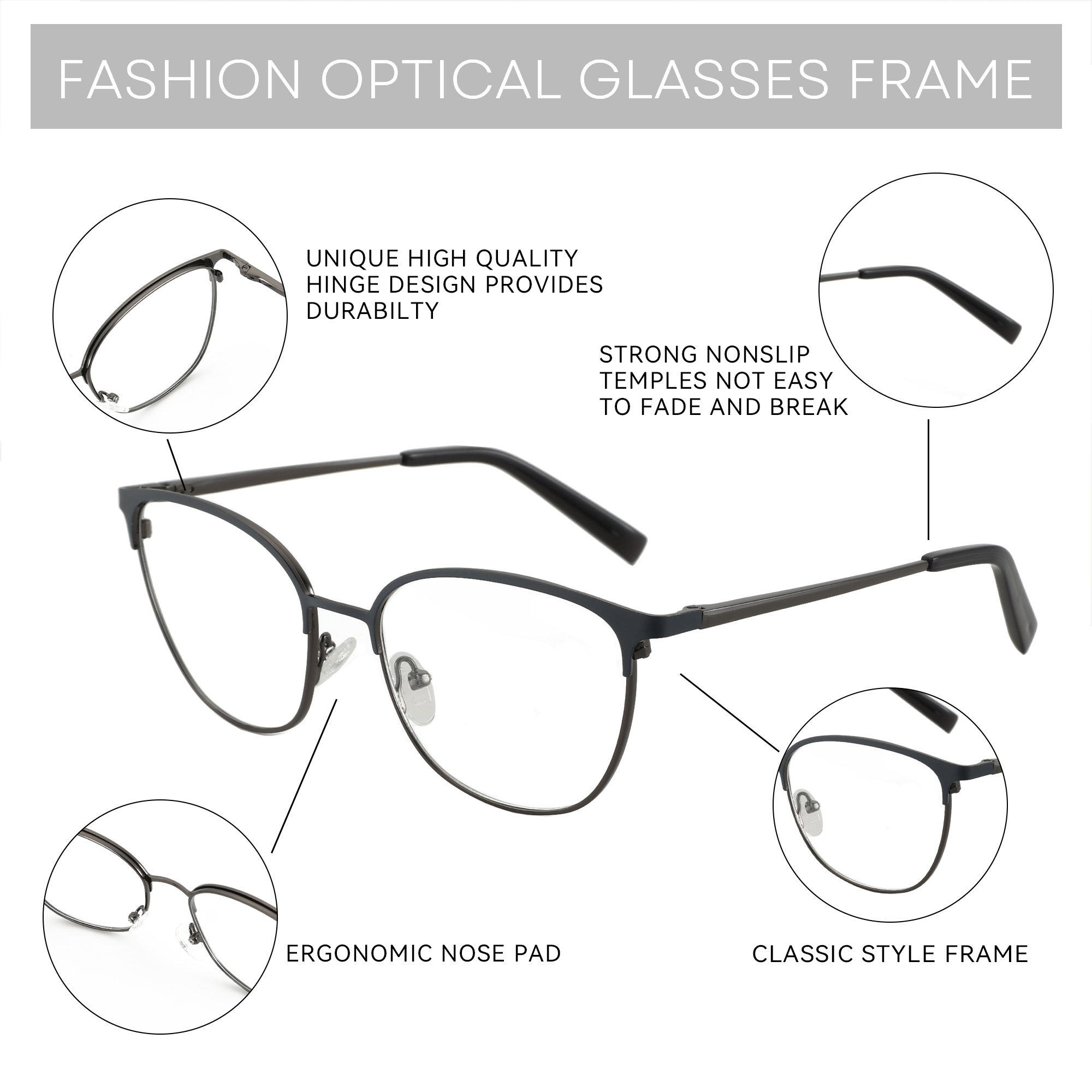 ZENOTTIC Fashion Square Optica - Women'S Fashion Glasses Non Prescription ulasan dan harga