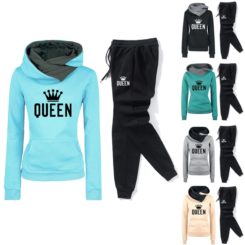 Queen Print Women's Tracksuit  - Women'S Fashion Sweatshirts ulasan dan harga