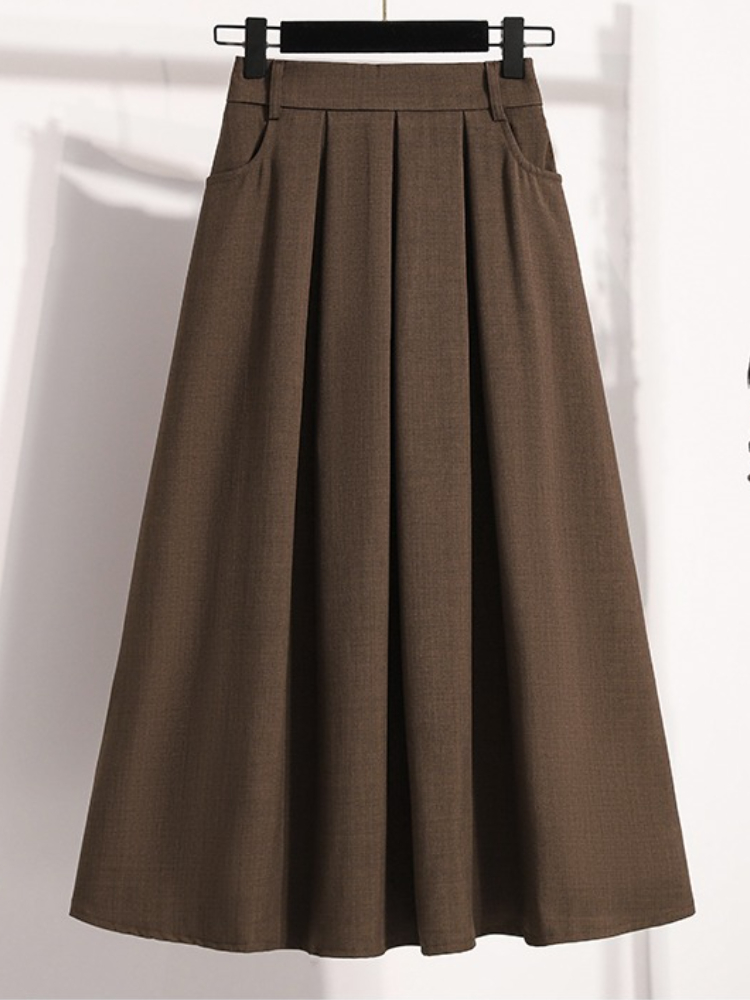 2026 Plus Size Skirts Solid Ve - Pleated Skirt Women ulasan dan harga