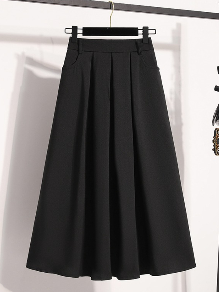 2026 Plus Size Skirts Solid Ve - Pleated Skirt Women ulasan dan harga