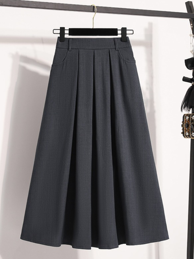 2026 Plus Size Skirts Solid Ve - Pleated Skirt Women ulasan dan harga