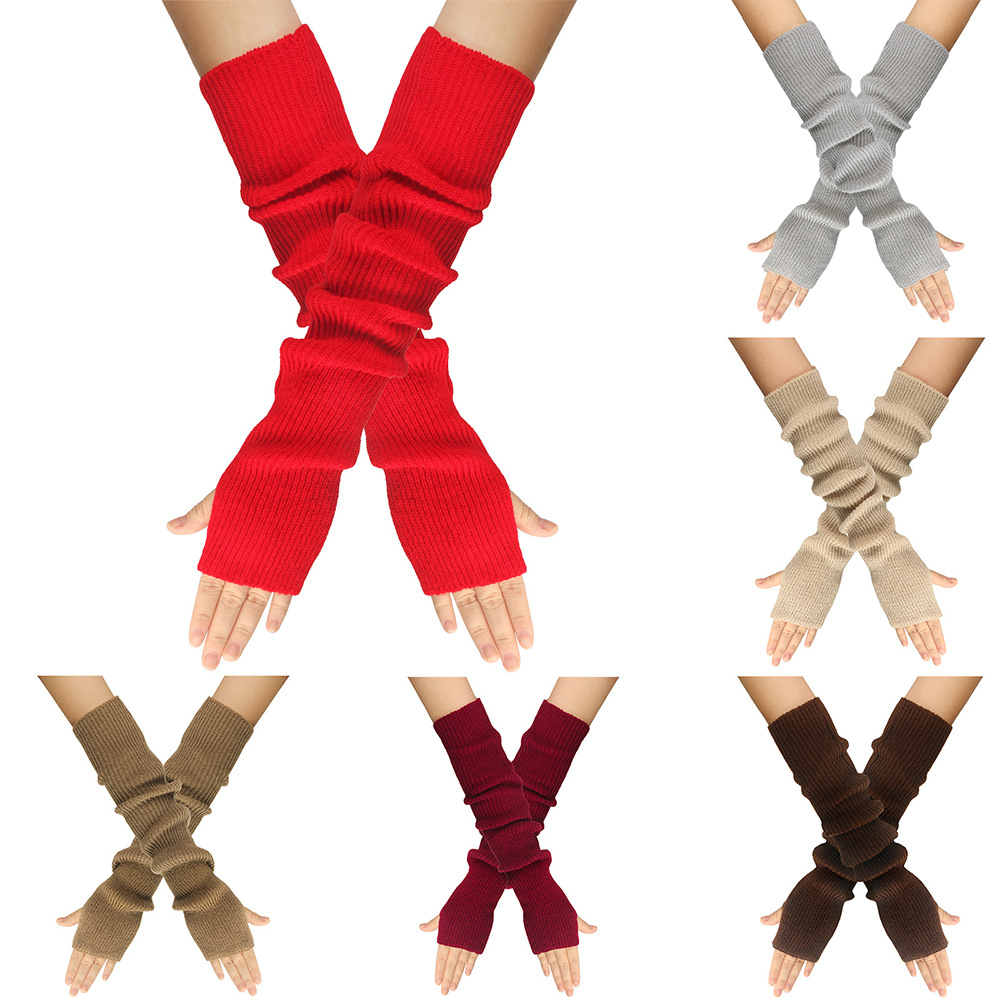 Autumn and Winter Knitted Glov - Women'S Fashion Gloves ulasan dan harga