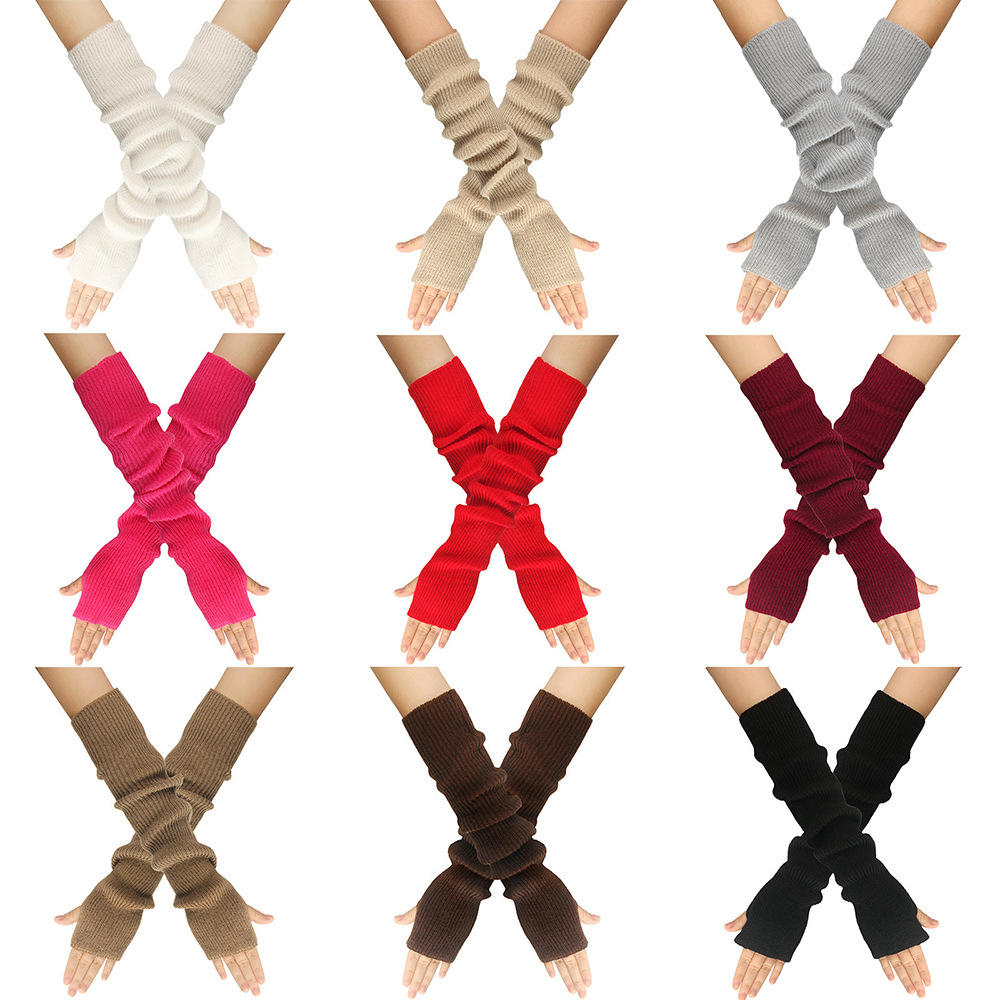 Autumn and Winter Knitted Glov - Women'S Fashion Gloves ulasan dan harga