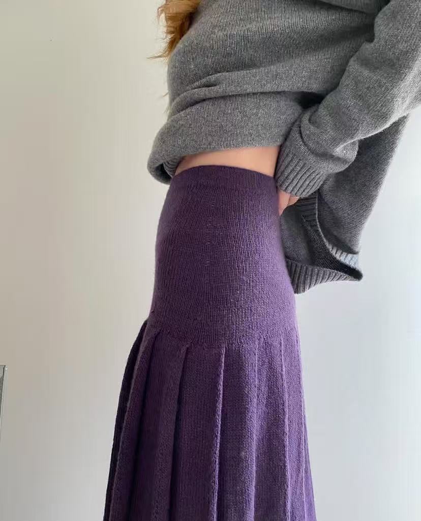 High waisted slimming versatil - Pleated Skirt Women ulasan dan harga
