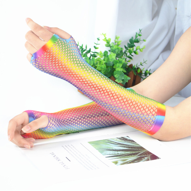 1 Pair Women Long Fishnet Net  - Women Fashion Gloves ulasan dan harga