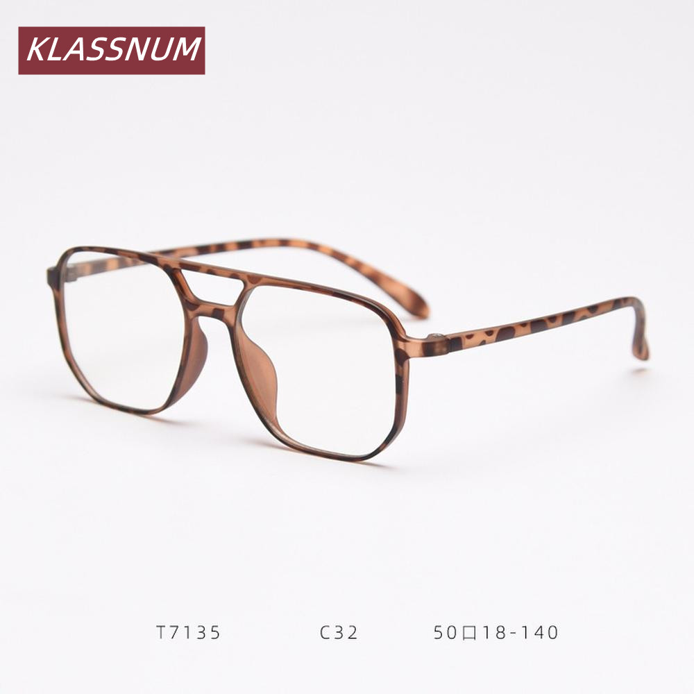 KLASSNUM Double Bridge Square  - Women'S Fashion Glasses Non Prescription ulasan dan harga