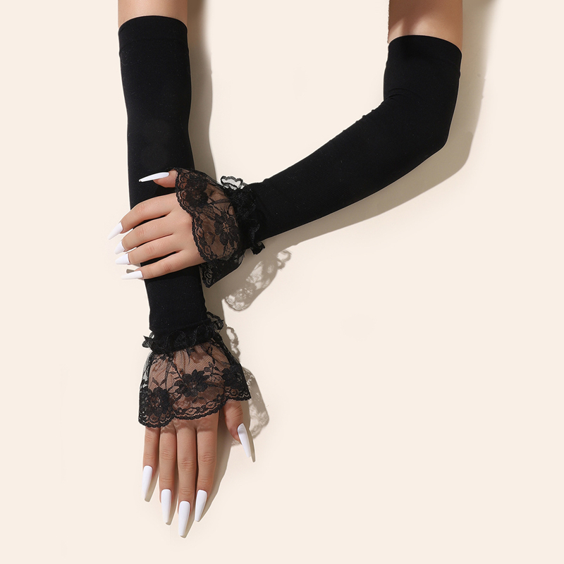 Fashion Long Lace Arm Sleeves  - Women Fashion Gloves ulasan dan harga
