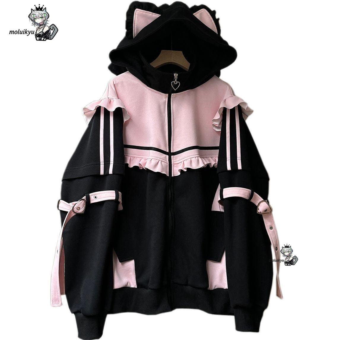 Y2K Kawaii Cat Ear Hoodie Wome - Women'S Fashion Sweatshirts ulasan dan harga