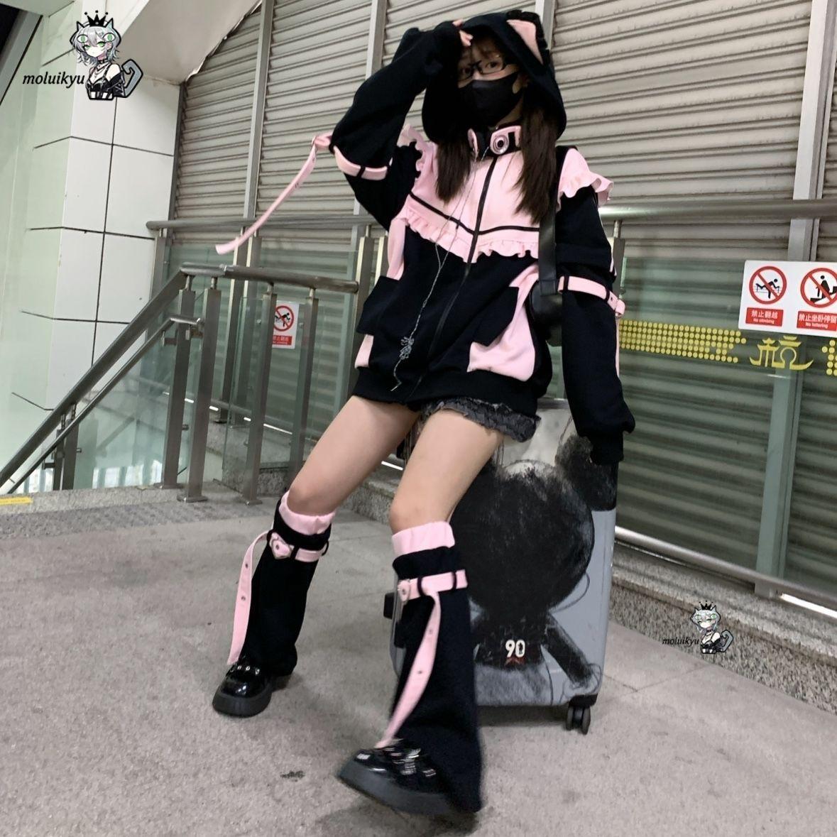 Y2K Kawaii Cat Ear Hoodie Wome - Women'S Fashion Sweatshirts ulasan dan harga