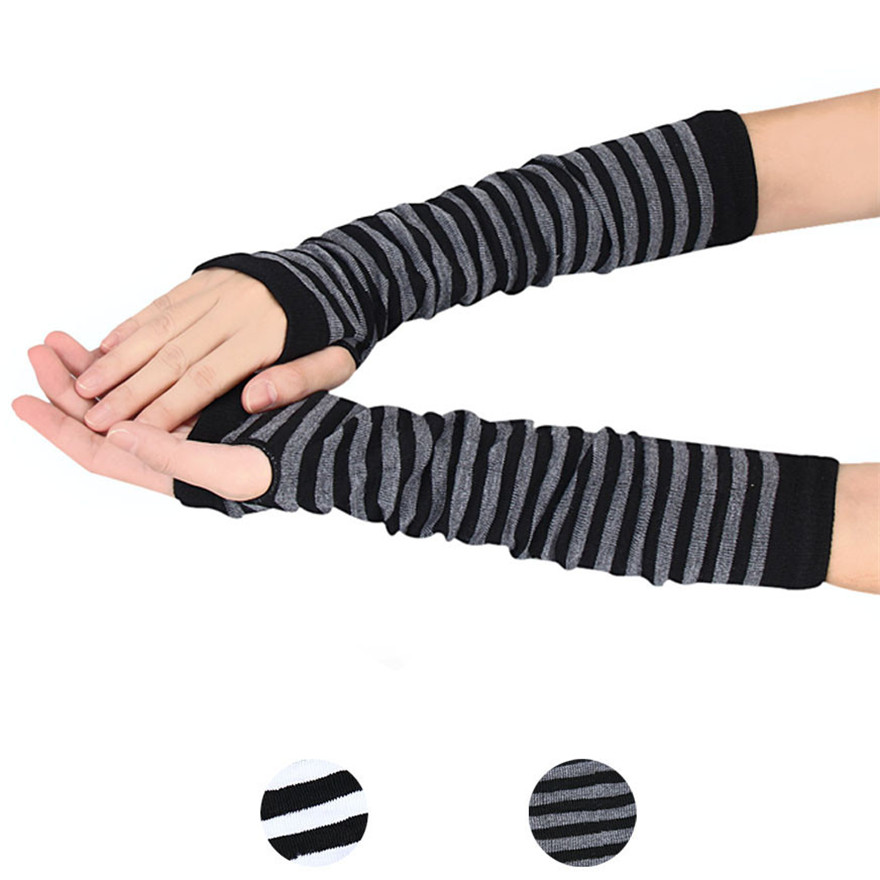 Women Long Sleeve Gothic Strip - Women Fashion Gloves ulasan dan harga