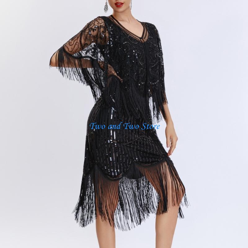HX6F Sparkling Sequined Capele - Women'S Fashion Of The 1920S ulasan dan harga