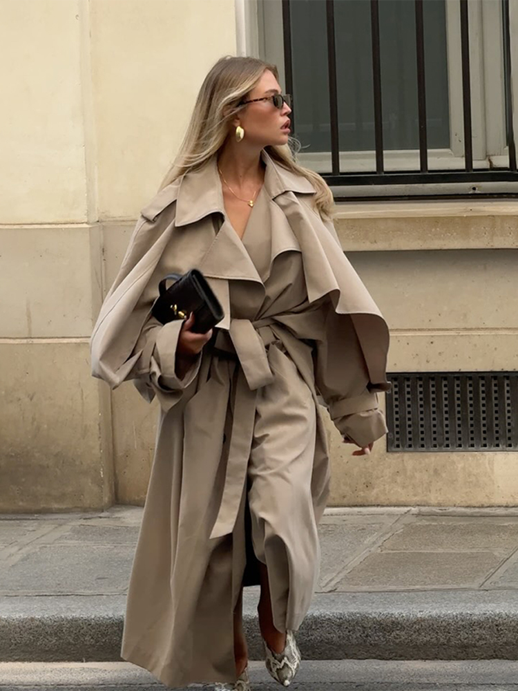 Women's Lace Up Long Trench Co - Women'S Fashion Raincoat ulasan dan harga