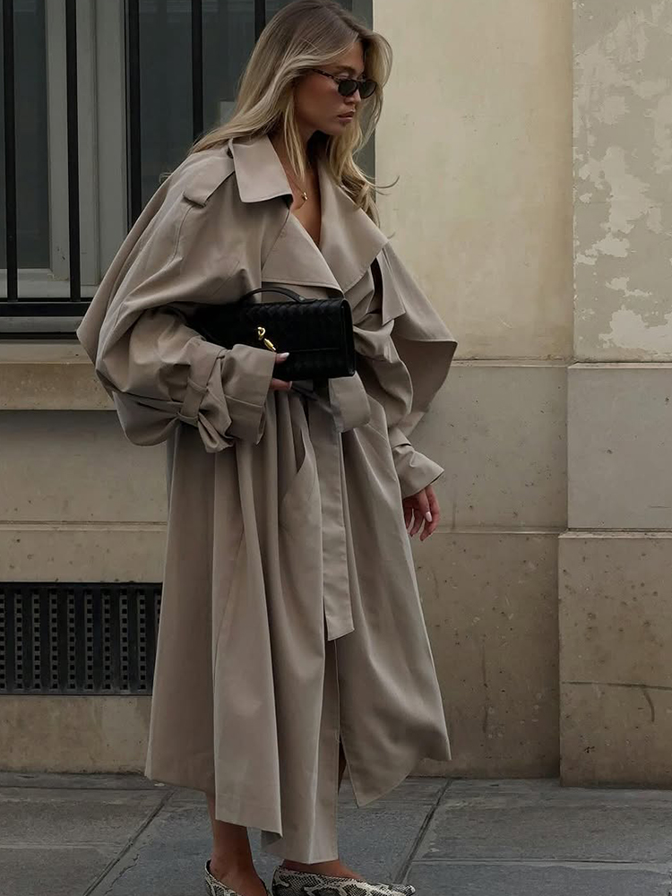 Women's Lace Up Long Trench Co - Women'S Fashion Raincoat ulasan dan harga